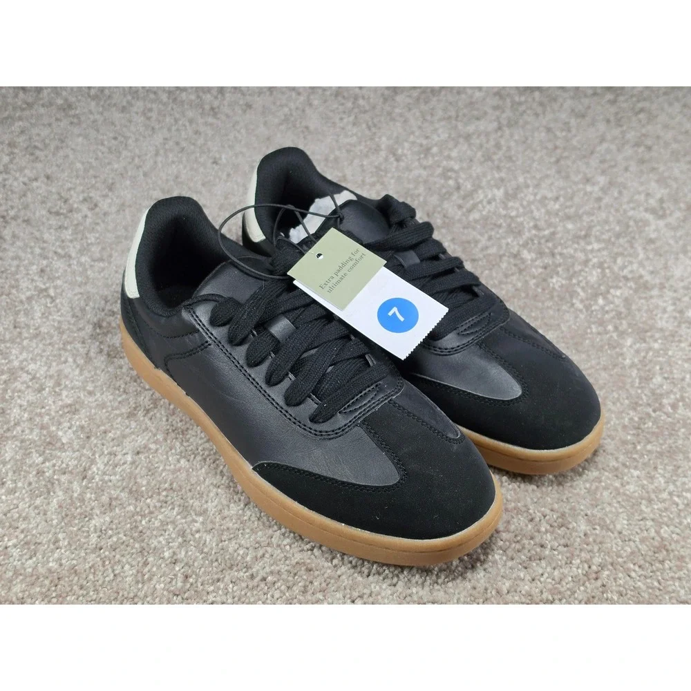 Goodfellow & Co Finlay Mens Black Gum Sole Sneakers Low Top Lace Up Shoes Size 7